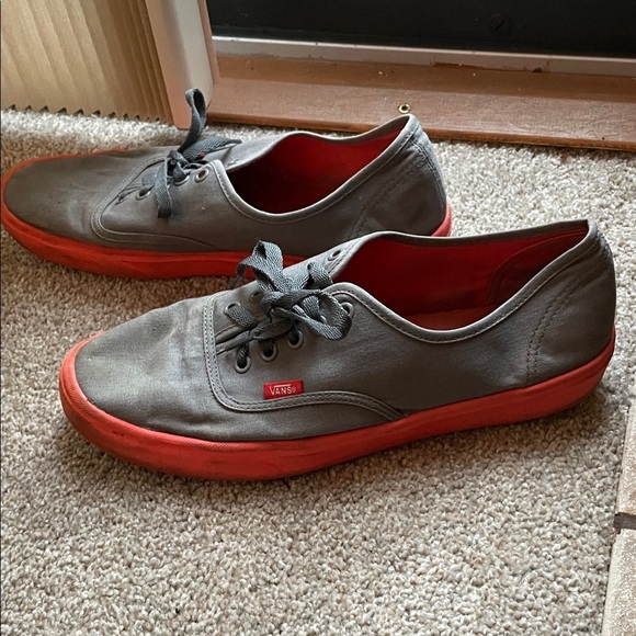 Vans Men's Gray and Red Sneakers - Picture 2 of 13